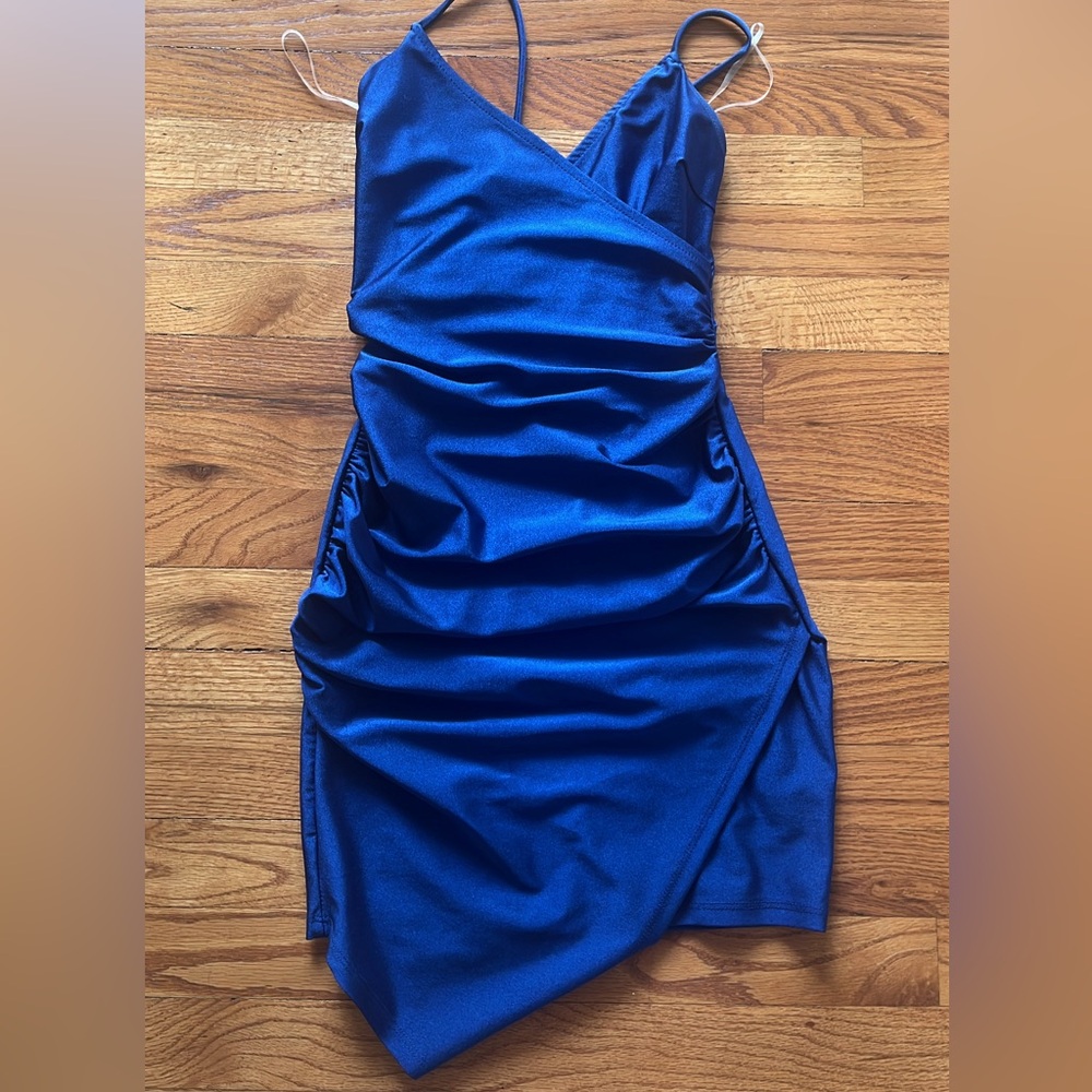 Royal blue asymmetrical dress so stretchy